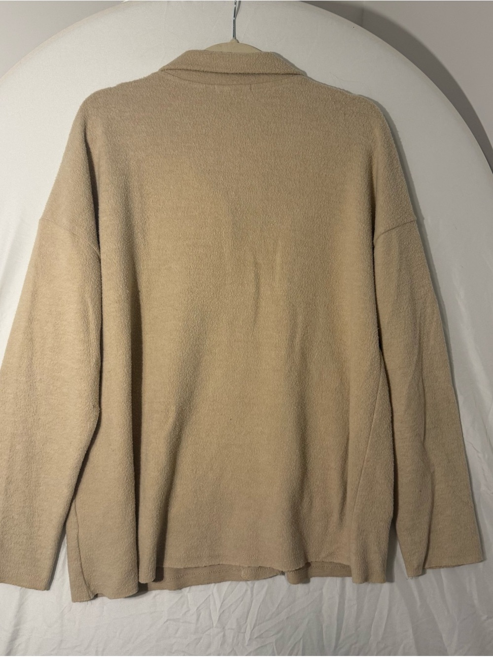 Beige Button-Front Knit Shacket - Picture 2 of 4